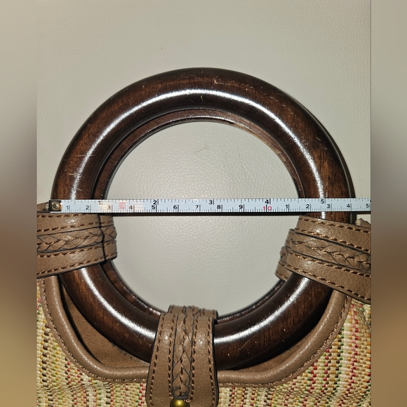 Fossil Multi Color Wood Handle Clutch - Picture 11 of 13